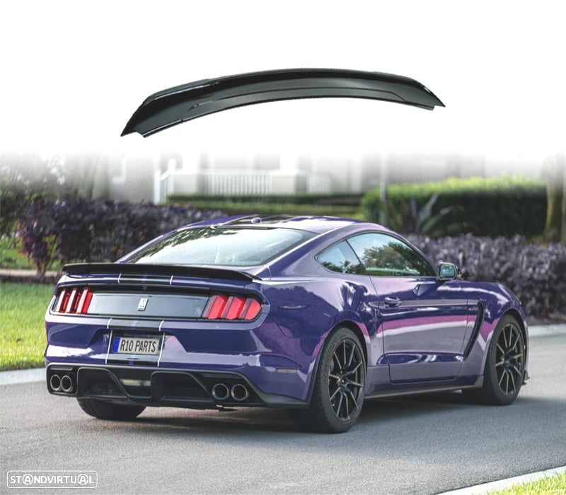 AILERON SPOILER FORD MUSTANG 15-20 LOOK GT350 PRETO BRILHANTE - 1