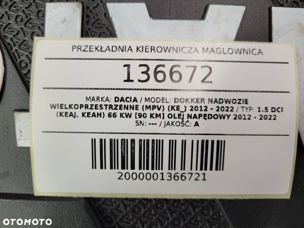 PRZEKŁADNIA KIEROWNICZA MAGLOWNICA MAGIEL DOKKER 1.5 DCI 6900002204G EUROPA - 8
