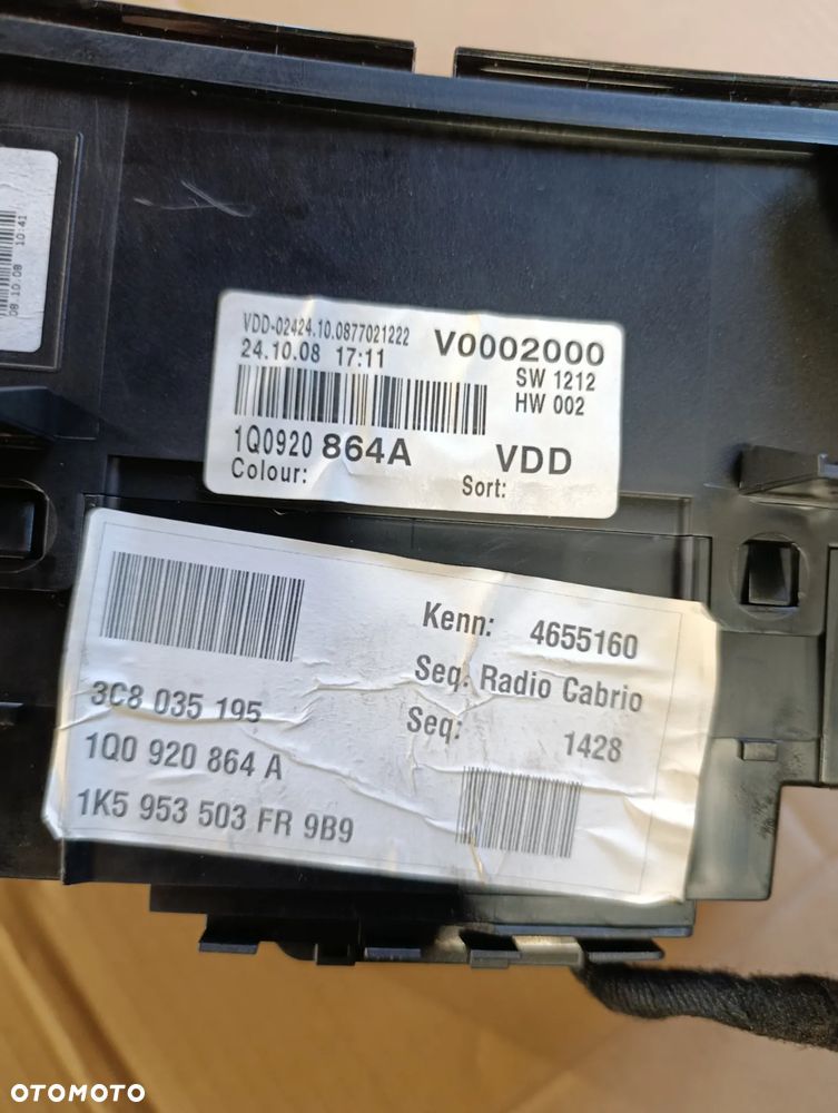 VW EOS 2.0 TDI LICZNIK PRĘDKOŚCIOMIERZ ZEGARY EUROPA 1Q0920864A - 4