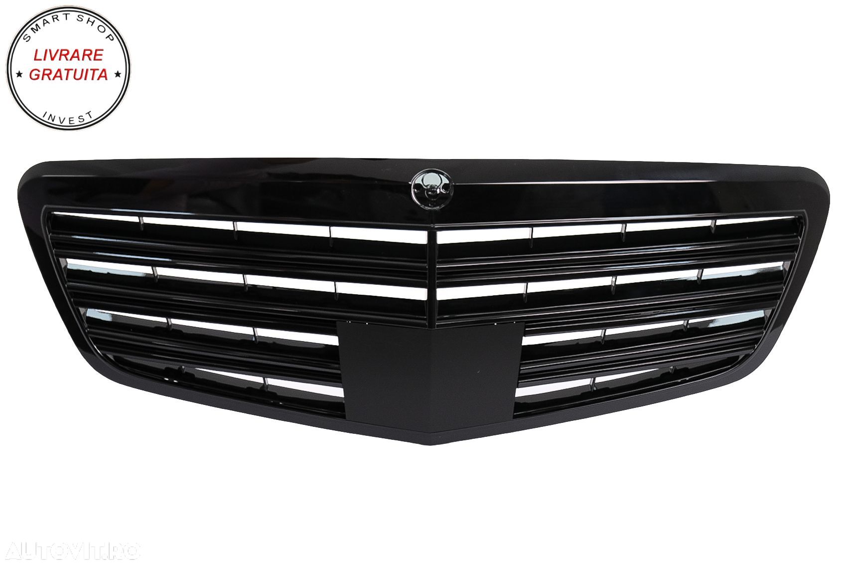 Grila Centrala Mercedes S-Class W221 Facelift (2010-2013) S63 S65 Piano Black Desi- livrare gratuita - 1
