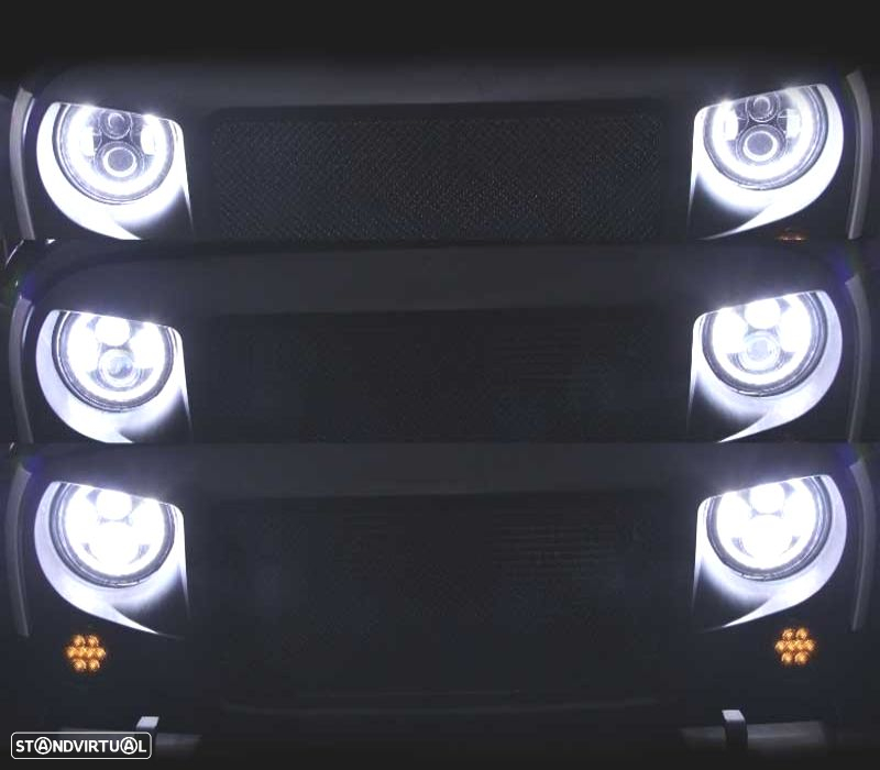 CONUNTO DE FARÓIS PARA JEEP WRANGLER TJ LJ JK 96-18 ANGEL EYES PRETOS - 5