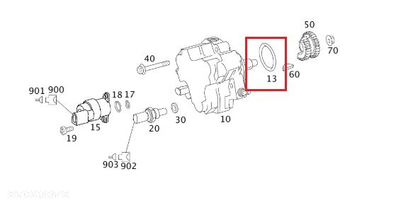 MERCEDES OM629 OM642 Uszczelka pompy wysokiego cisnienia OE - 2