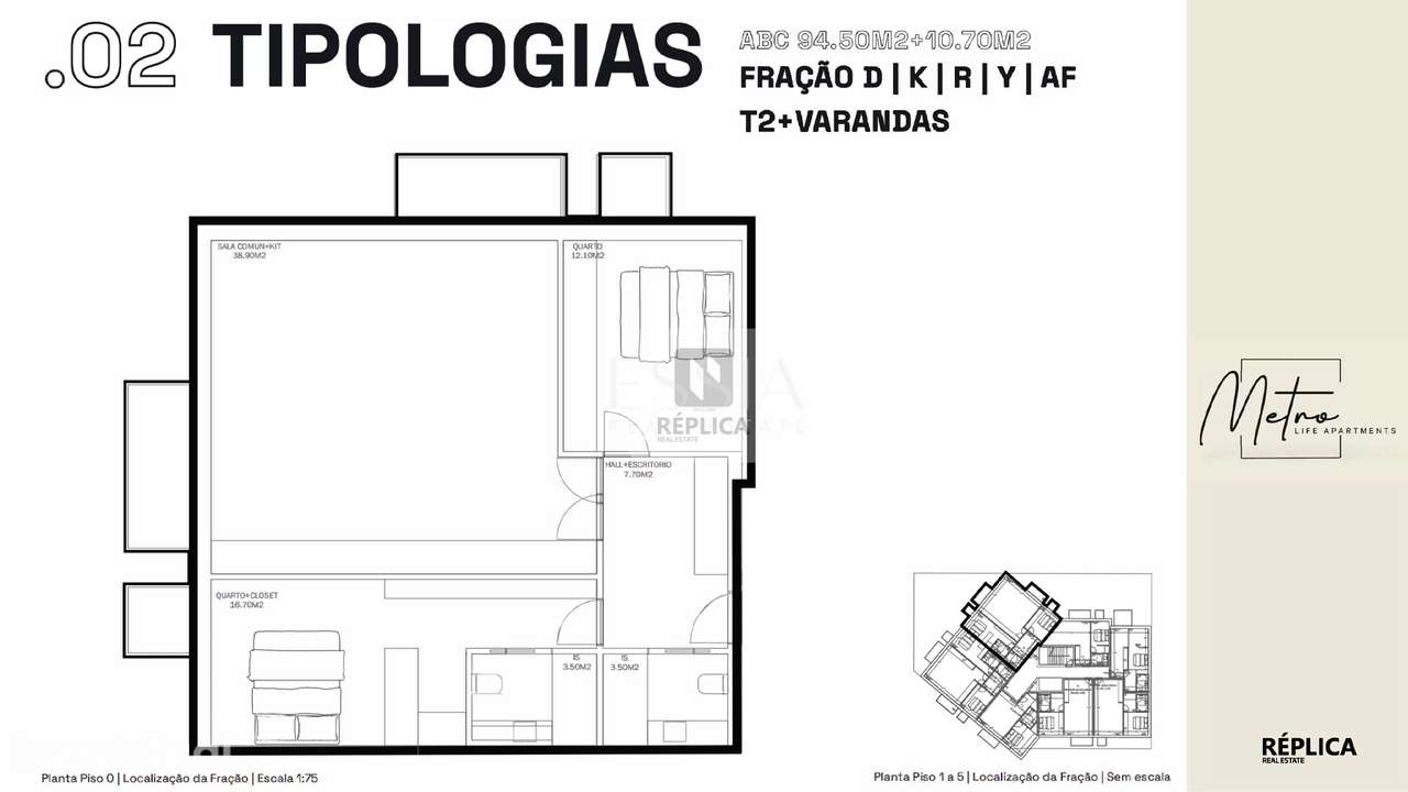 Apartamento T2 com Varandas no Metro Life Apartments - Grande imagem: 3/5