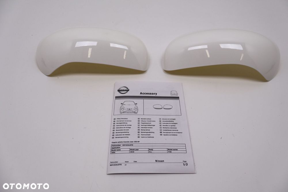 NISSAN JUKE F15 OBUDOWA OBUDOWY NAKŁADKI LUSTEREK BDF15CALOTTE - 1