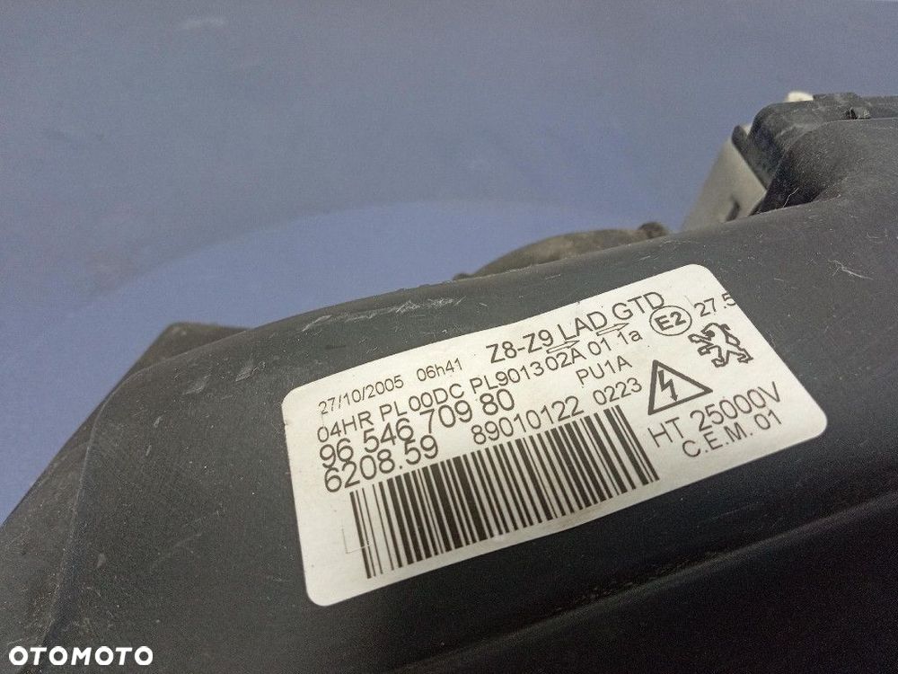 PEUGEOT 607 I LIFT 04-08 REFLEKTOR PRAWY PRZÓD XENON 9654670980 - 6