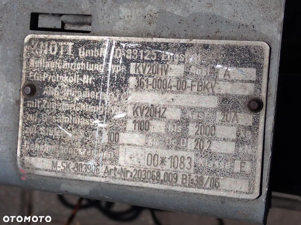 Przyczepa pod agregat hamulec najazdowy dyszel regulowany KNOT KHV20 DMC 2200 kg D-83125 KV20HV A KV20HZ bls 2000 kg - 11