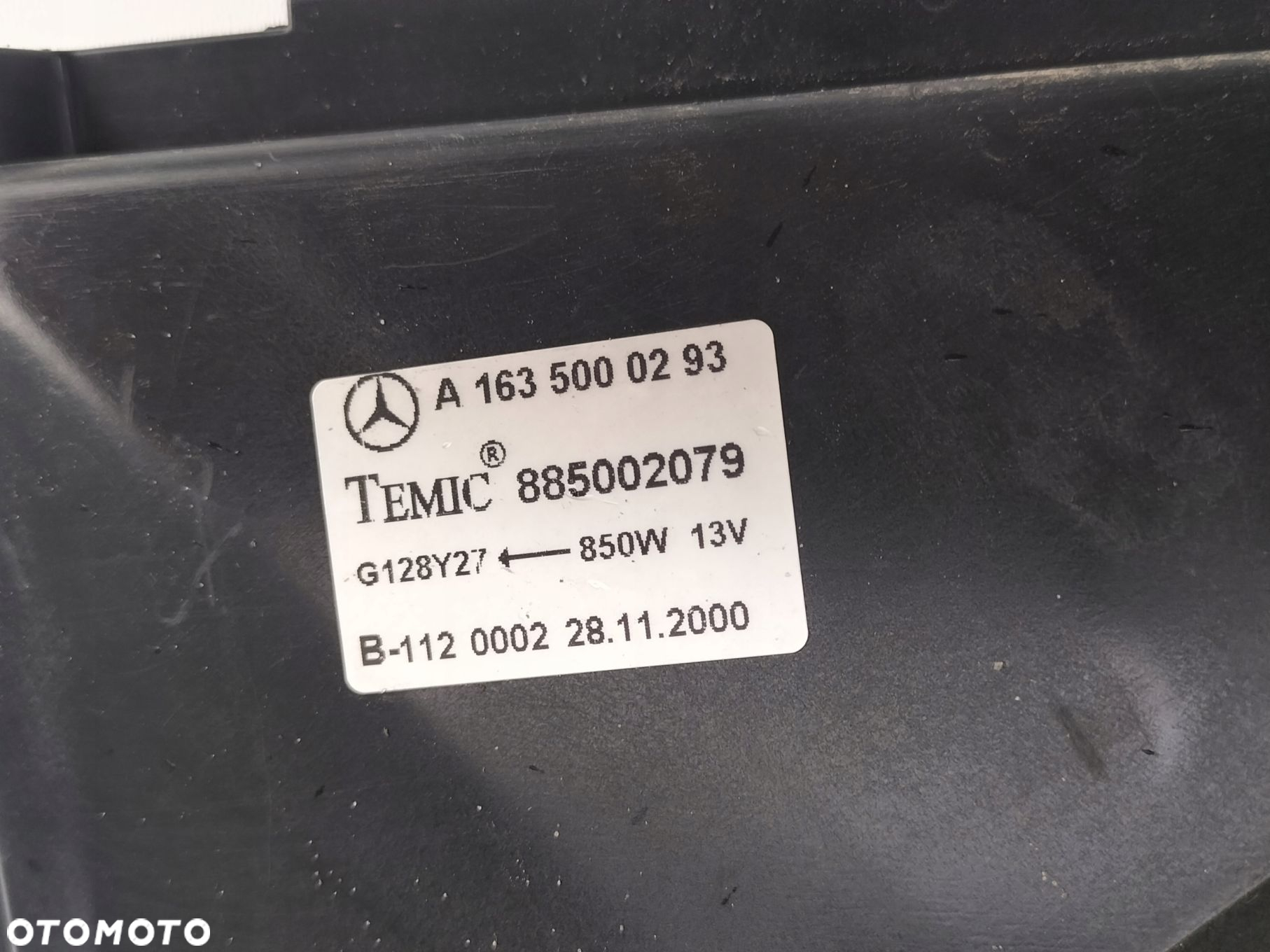 WENTYLATOR A1635000293 MERCEDES ML W163 2.7 CDI 163 KM 01-05 - 2