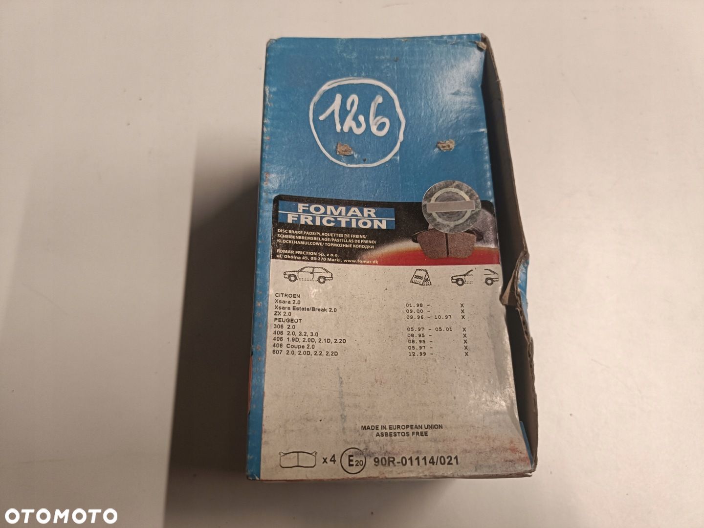Citroen Xsara Zx Peugeot 306 406 PRZEDNIE KLOCKI HAMULCOWE przód 637581 - 1