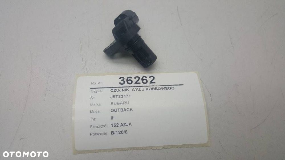 CZUJNIK POŁOŻENIA WŁKA ROZRZĄDU SUBARU OUTBACK III 2.0 D J5T33471 - 2