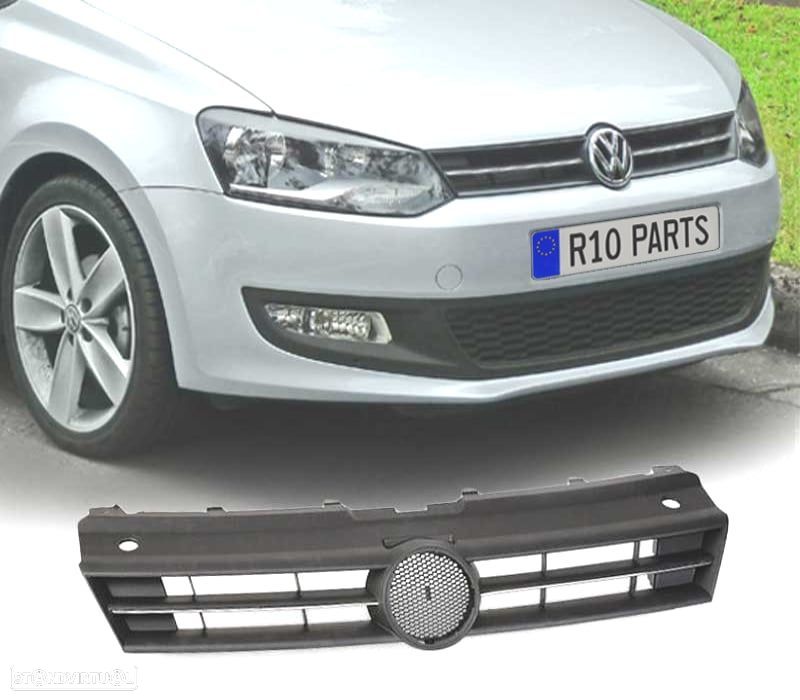 GRELHA FRONTAL VOLKSWAGEN VW POLO 09-14 PRETO BRILHANTE - 2