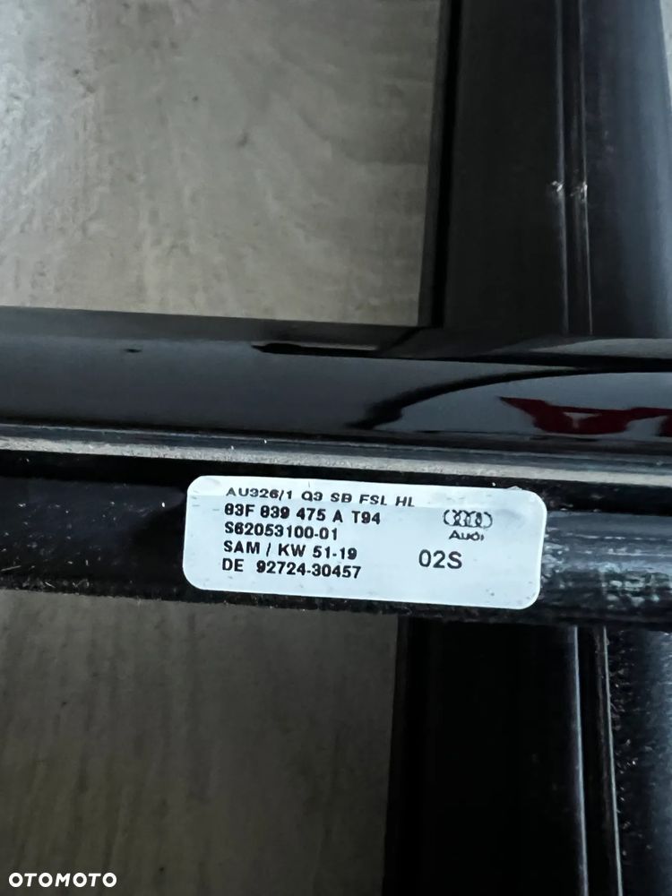 LISTWA LISTWY ZGARNIAJĄCA Q3 83A 83F PRZÓD TYŁ PRAWA LEWA RAMKA DRZWI PRZÓD TYŁ PRAWA LEWA SHADO LINE 83A837476A 83F837431 83F839475A 83F839431 83F839476A 83F839432 83F837432 83A837476A  CENA W OPISIE - 7