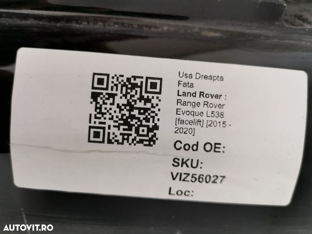 Usa Dreapta Fata Land Rover  Range Rover Evoque L538 [facelift] 2015 2 - 8