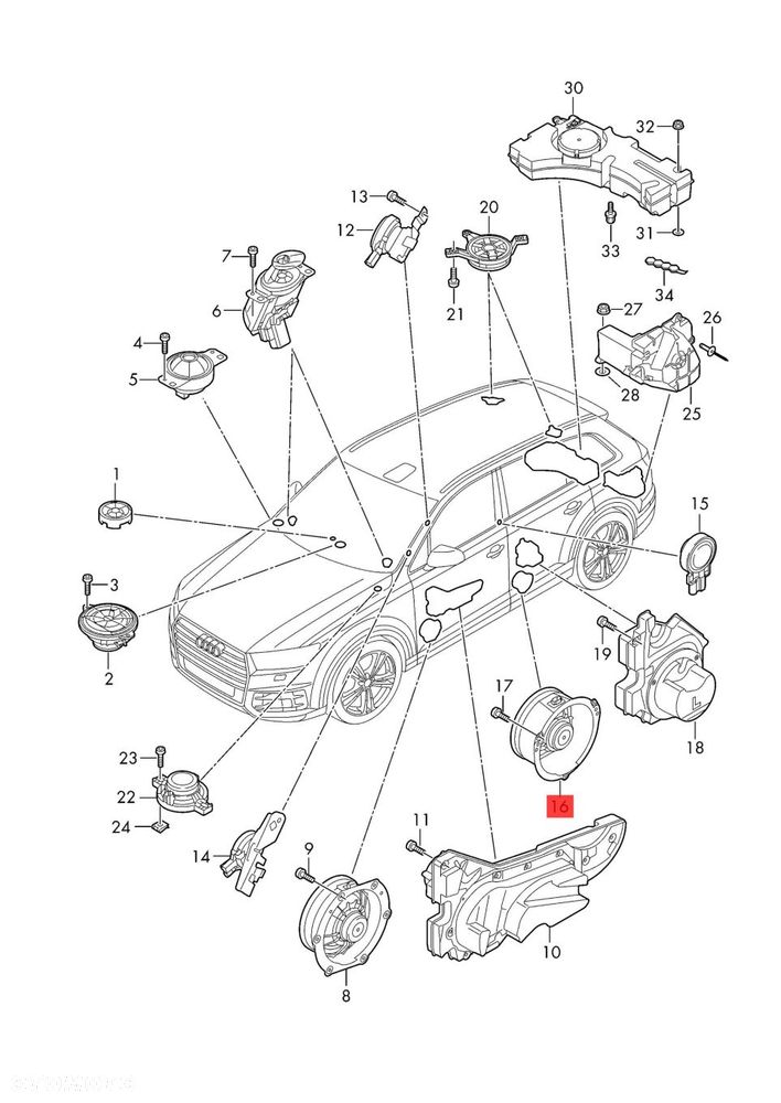AUDI Q7 4M 4M0035411 GŁOŚNIK TYŁ TYLNY ORYGINAŁ - 2