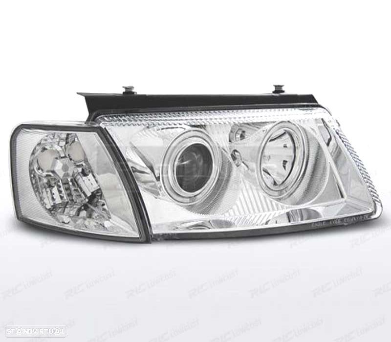 FARÓIS VOLKSWAGEN VW PASSAT B5 3B 96-00 ANGEL EYES CCFL CROMADO - 2