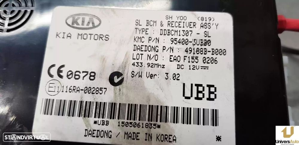 MODULO ELECTRONICO KIA SPORTAGE 2015 -954003UBB0 - 2