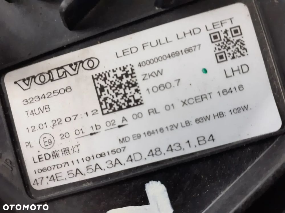 Lampa lewa Full LED Volvo XC60 II 22-24.32342506 - 11