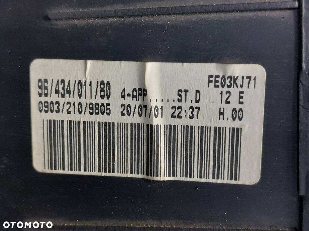 LICZNIK ZEGARY PEUGEOT 206 I 1.4 8V 9643401180 - 3