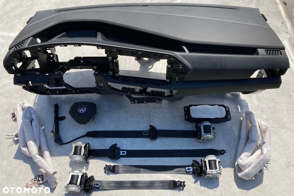 VW CADDY 5 V 2K7 2K8 DESKA KONSOLA KOKPIT PULPIT PÓŁKA PARAPET AIRBAG PASY PAS PODUSZKI POWIETRZNE KIEROWCY PASAŻERA AIR BAG KURTYNA KURTYNY FOTELA W FOTEL PASY PAS - 4