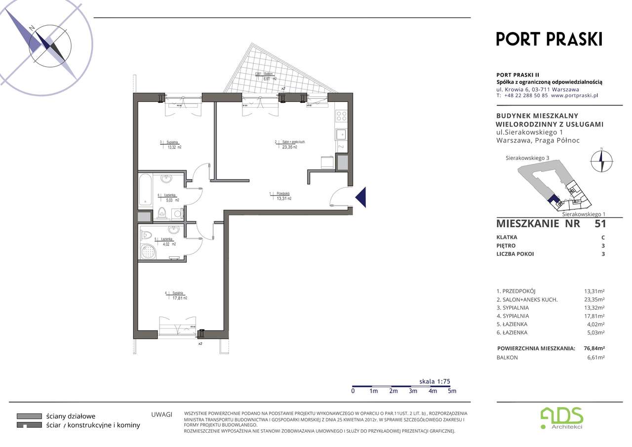 3-pokojowe mieszkanie 76m2 + balkon Bezpośrednio - Pełny obrazek: 2/12