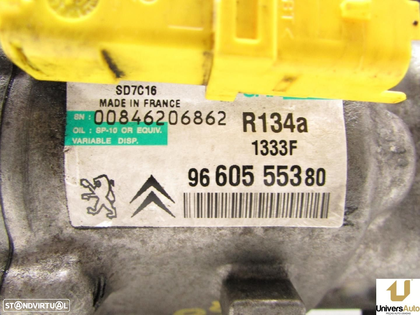 COMPRESSOR AR CONDICIONADO PEUGEOT 407 SW 2009 -9660555380 - 12