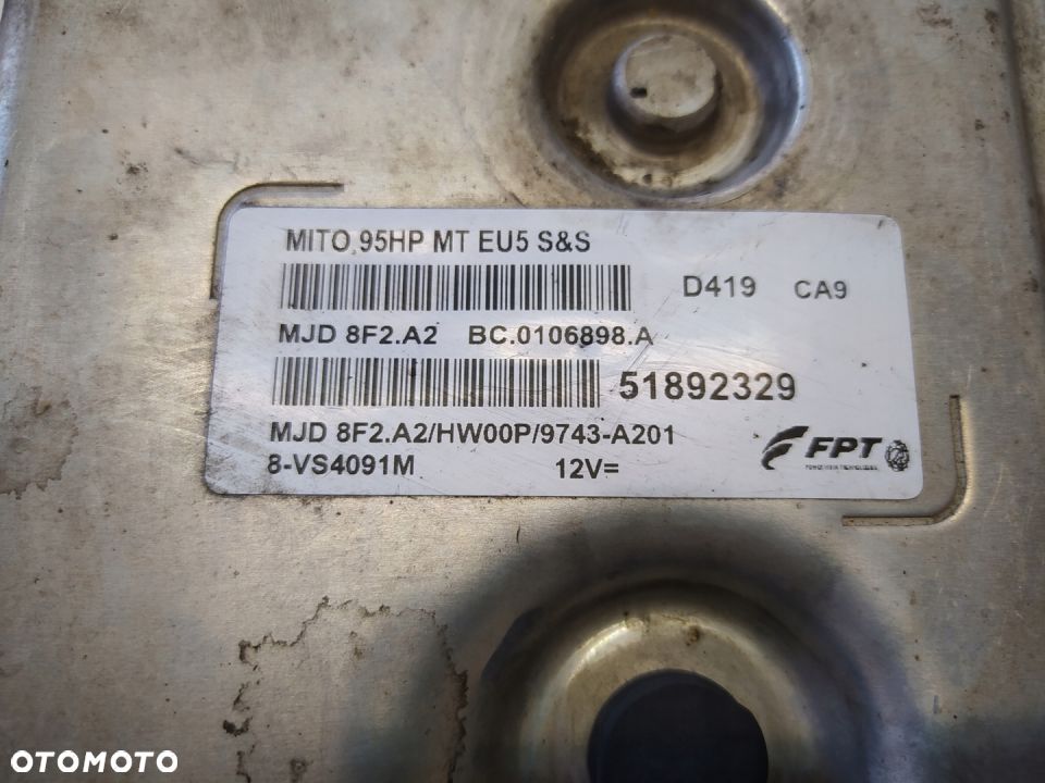 KOMPUTER STEROWNIK MITO MJD8F2.A2 51892329 CZYSTY - 2