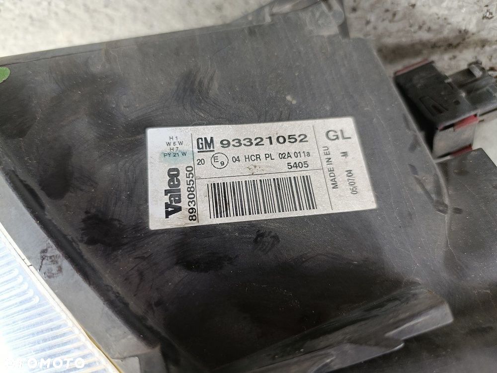 LAMPA PRZÓD LEWA OPEL MERIVA A 93321052 89308550  VALEO - 7
