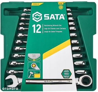 SATA ZESTAW KLUCZE PŁASKO-OCZKOWE Z GRZECHOTKĄ 12 ELEMENTÓW 09040 - 3