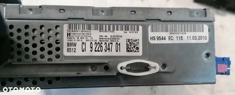 BMW SERII 1 E87 10r RADIO CD 922634701 - 2