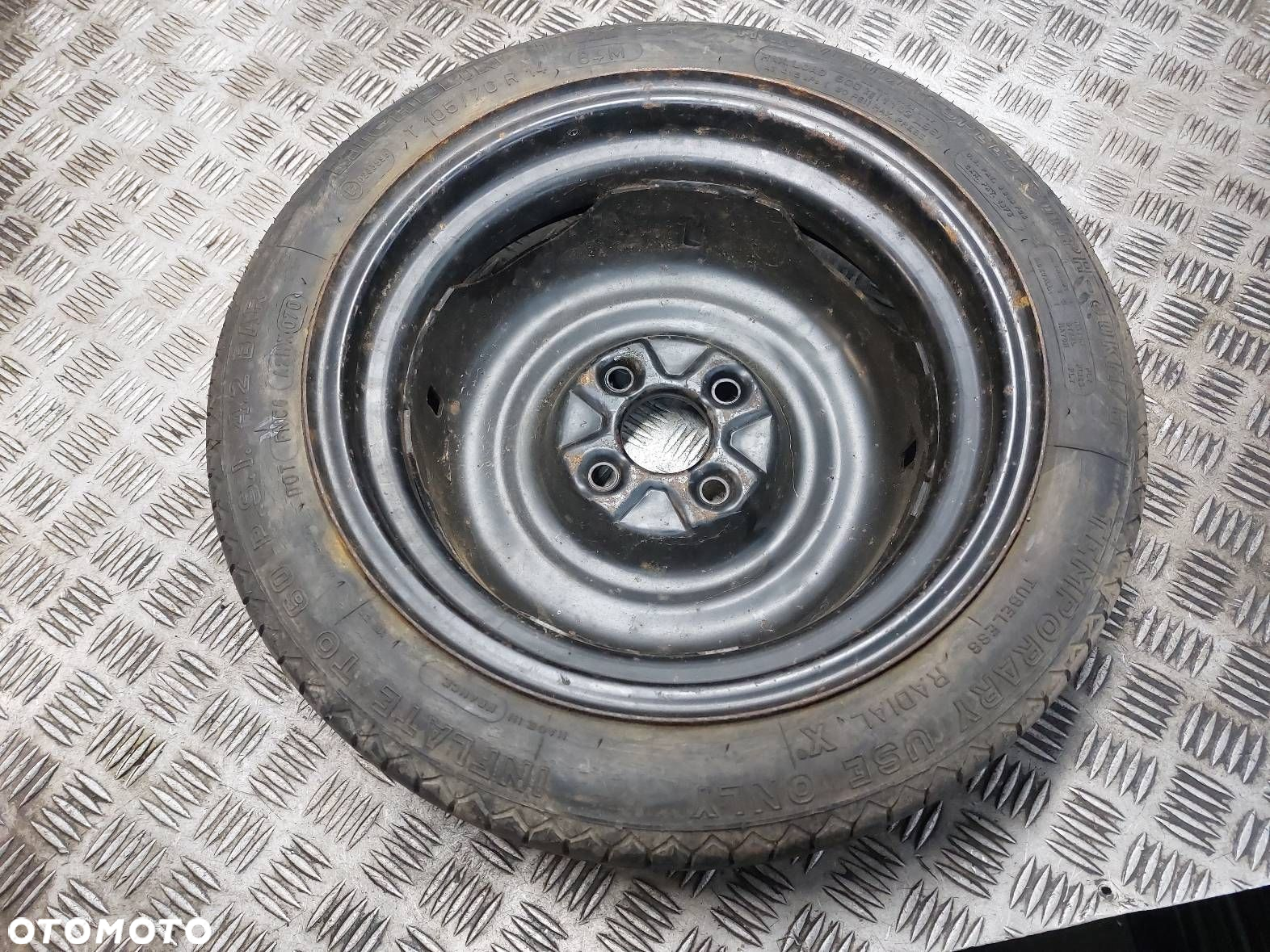 DOJAZDÓWKA 4x100 3,5Jx14 FI57,1 105/70R14 VW AUDI SKODA 357601025D - 9