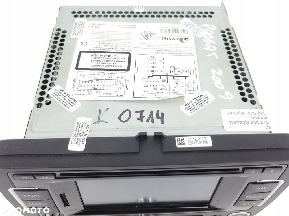 VW PASSA B7 GOLF VI RNS 315 TOURAN RADIO DOTYKOWE 2K0035279B Z KODEM PL - 4