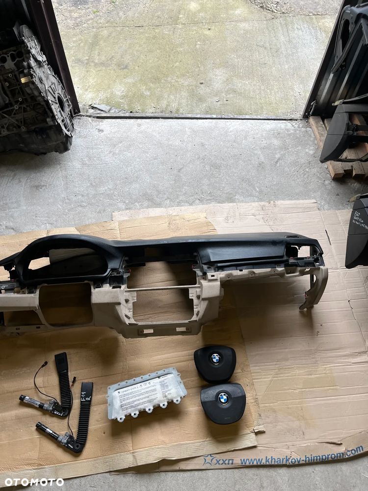 BMW 5 F10 F11 DESKA ROZDZIELCZA KOKPIT KONSOLA ARIBAG NAPINACZE ORYGINAŁ KOMPLET - 3