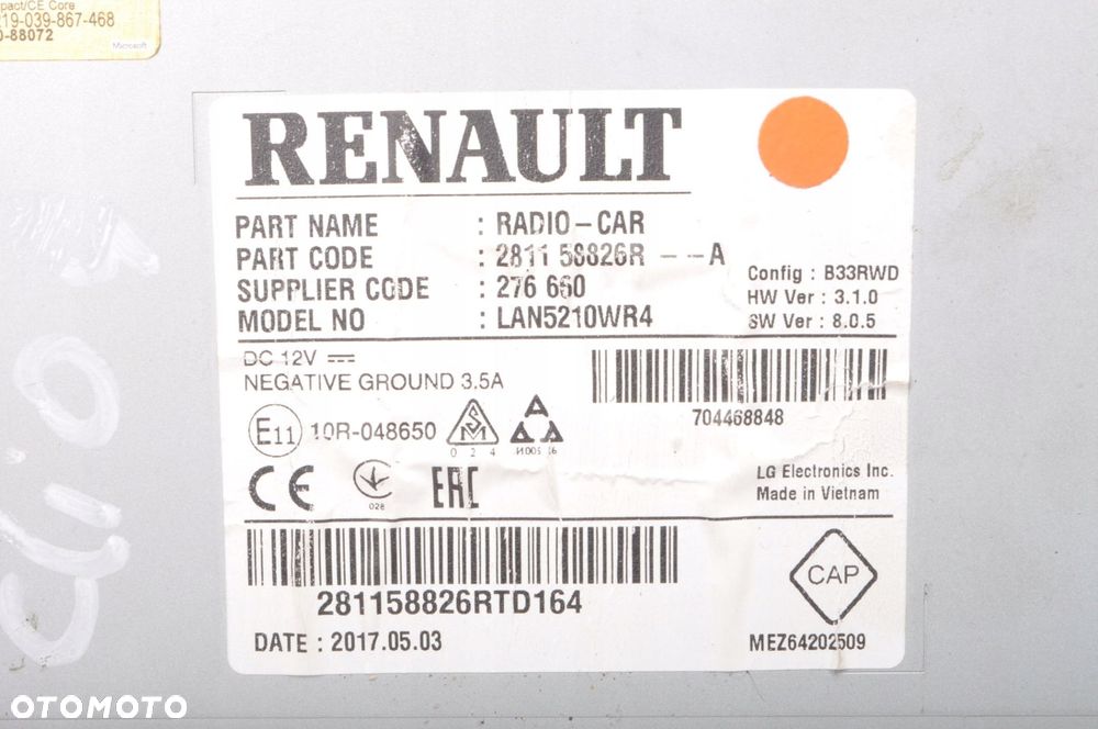 RENAULT CLIO IV RADIO NAWIGACJA 281158826R - 6