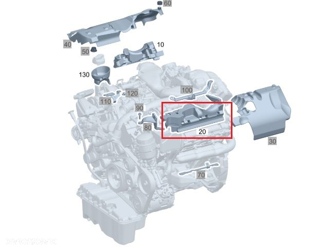 MERCEDES OM642 Wygluszenie silnika lewe OE - 2