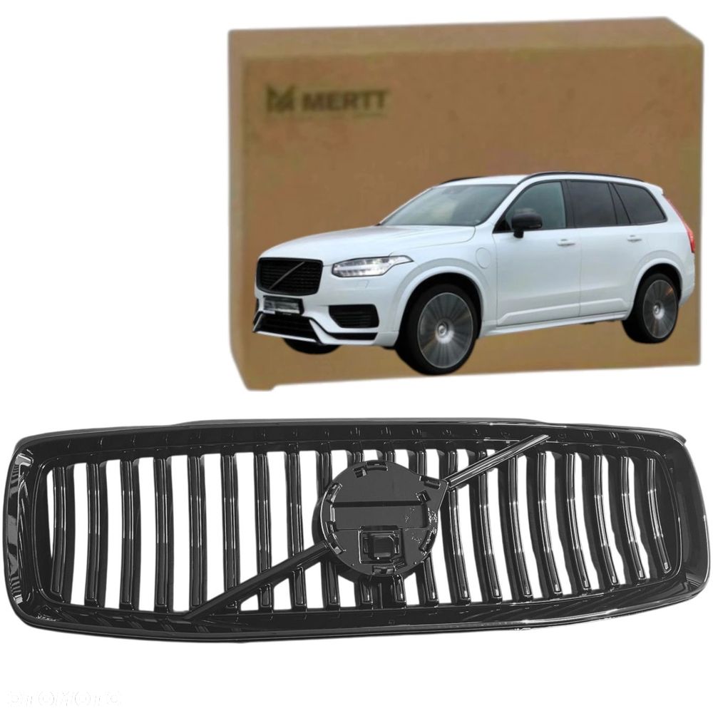 PASUJE DO VOLVO XC90 2021+ ATRAPA KRATKA ŚRODKOWA GRILL CZARNA 31698382 - 1