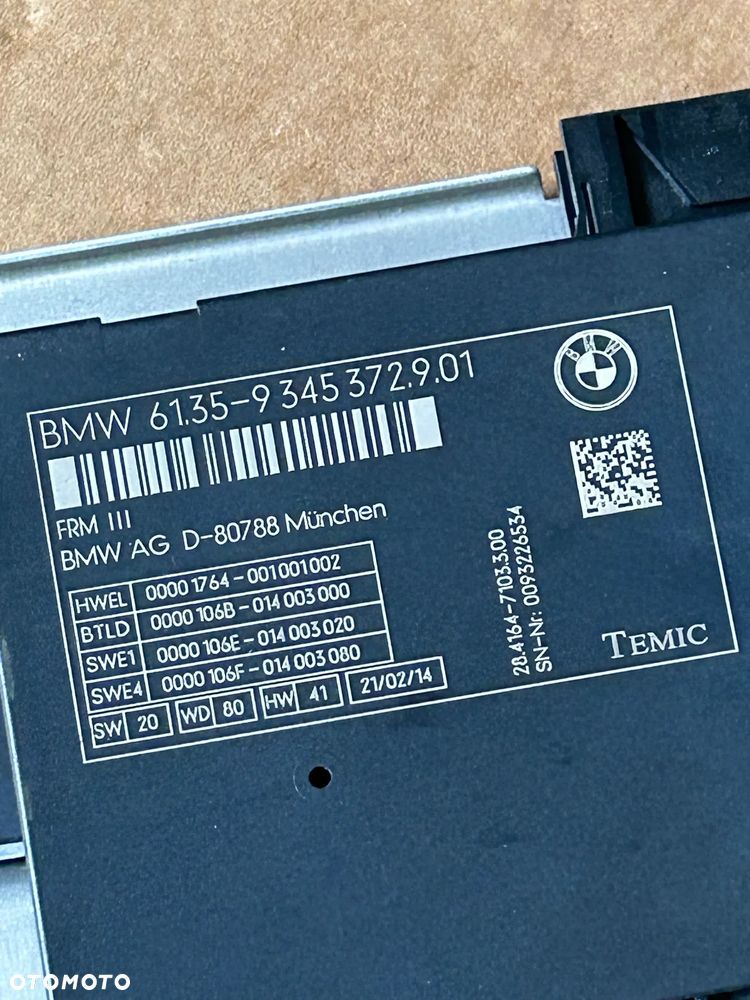MODUŁ STEROWNIK ŚWIATEŁ BMW F01 F02 F07 9345372 - 3