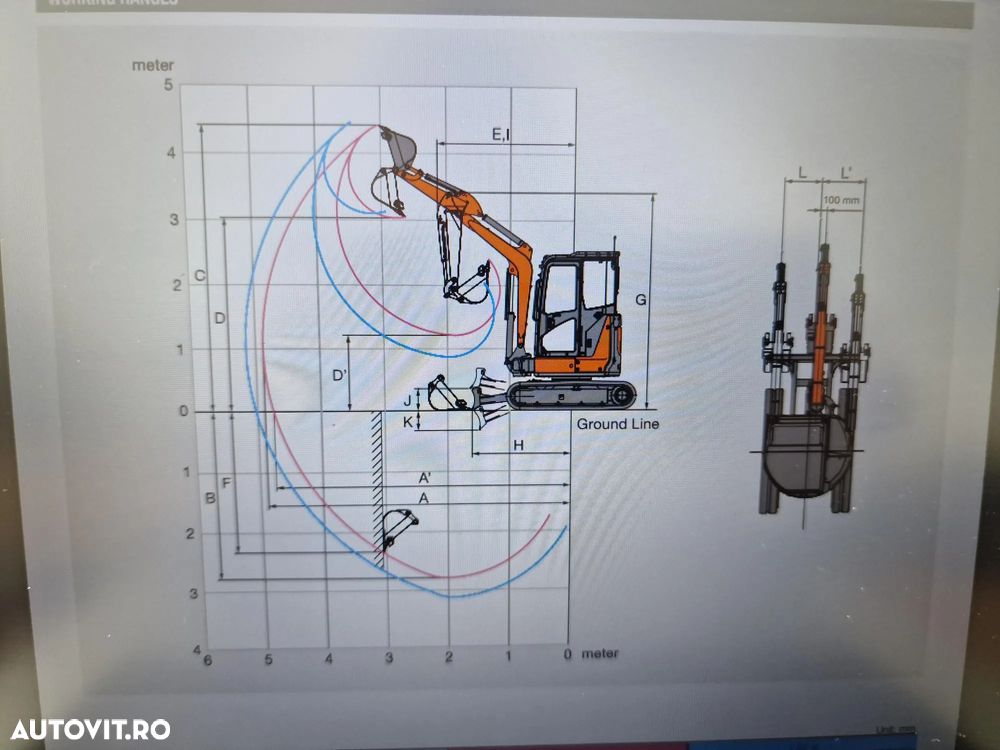 Hitachi 3,7t, ZX33U-6, cupla rapida+2 cupe excavare+cupa taluz, inst picon, Aer conditionat, lama nivelare, produs in JAPONIA, garantie 1an, posibilitate leasing-44.900 EUR+Tva - 35