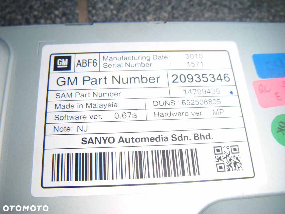 opel insinia a 10 wyświetlacz  20935346 - 3