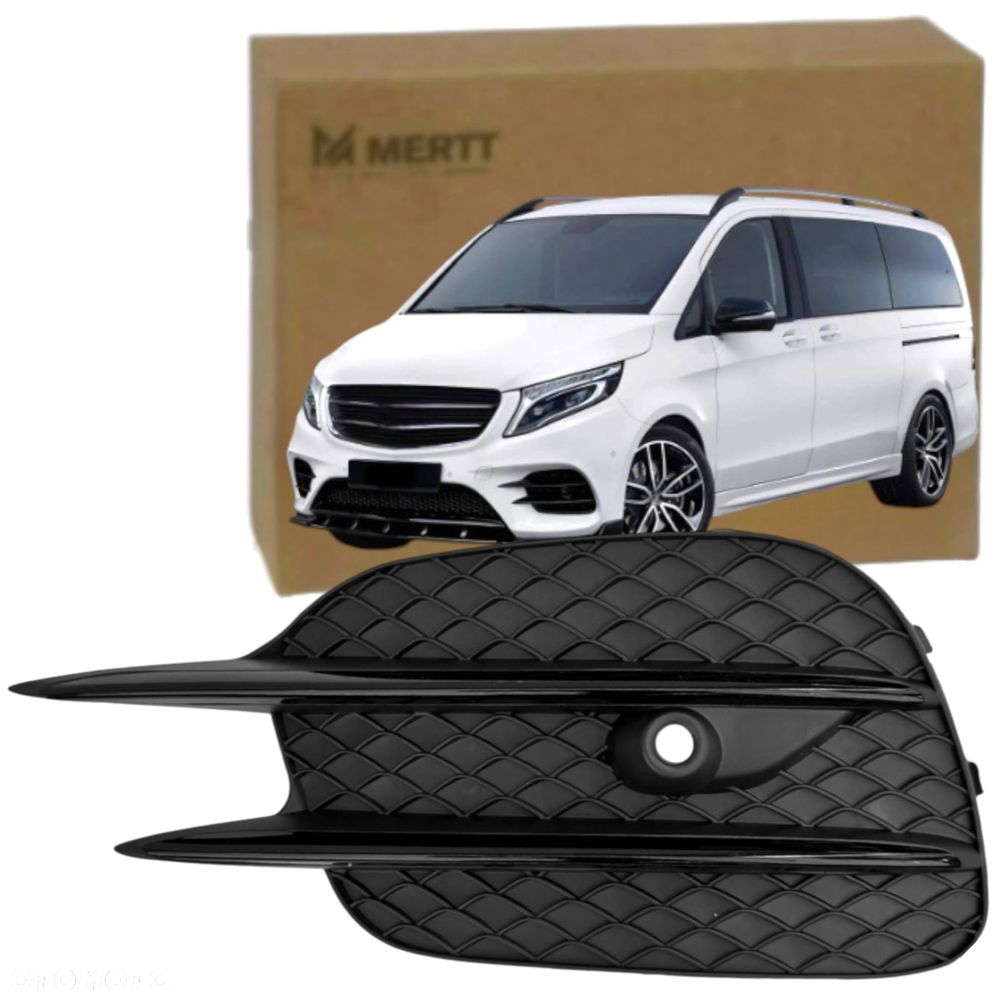 Kratka zderzaka atrapa LEWA PRAWA srebrna MERCEDES V-KLASA W447 AMG 2014-25 - 2