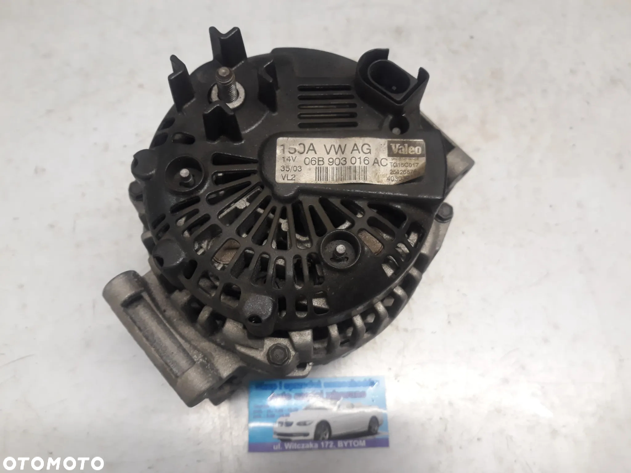 ALTERNATOR  AUDI A4 B6  2,0 FSI  2003r VALEO 150A  06B903016AC - 2
