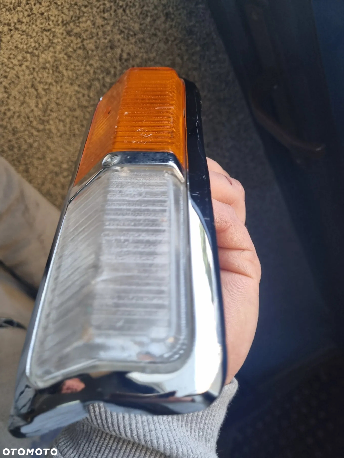 Lampy przód kierunkowskazy chrom stary typ Fiat 125p komplet - 14
