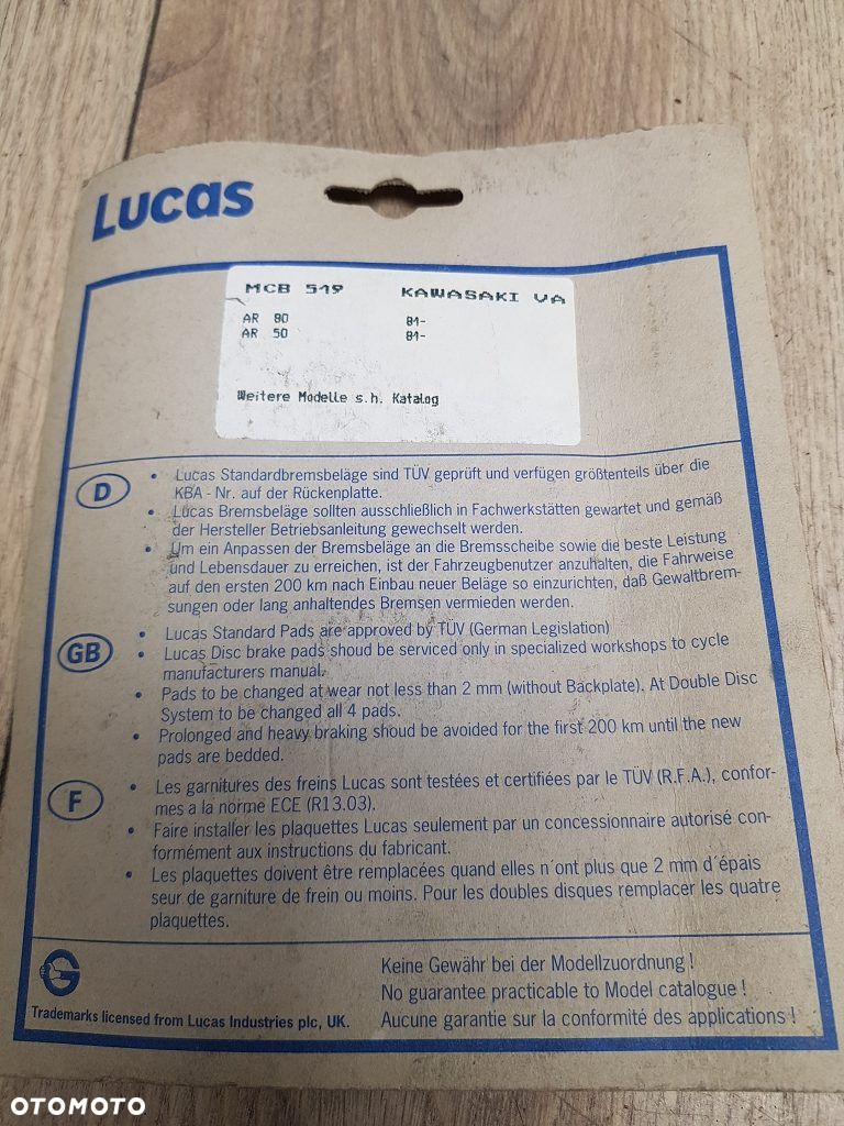 Klocki hamulcowe TRW-Lucas MCB 519 Vivacity Rieju TGB Kisbee - 6