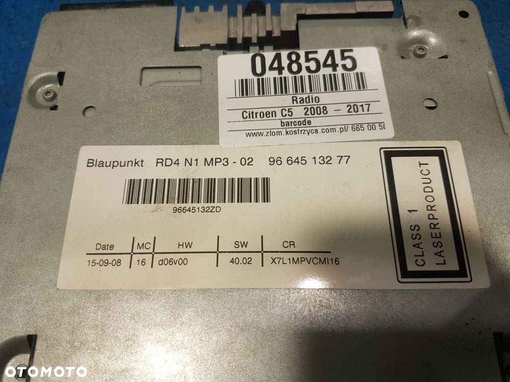 CITROEN C5 II X7 RADIO 9664513277 - 5