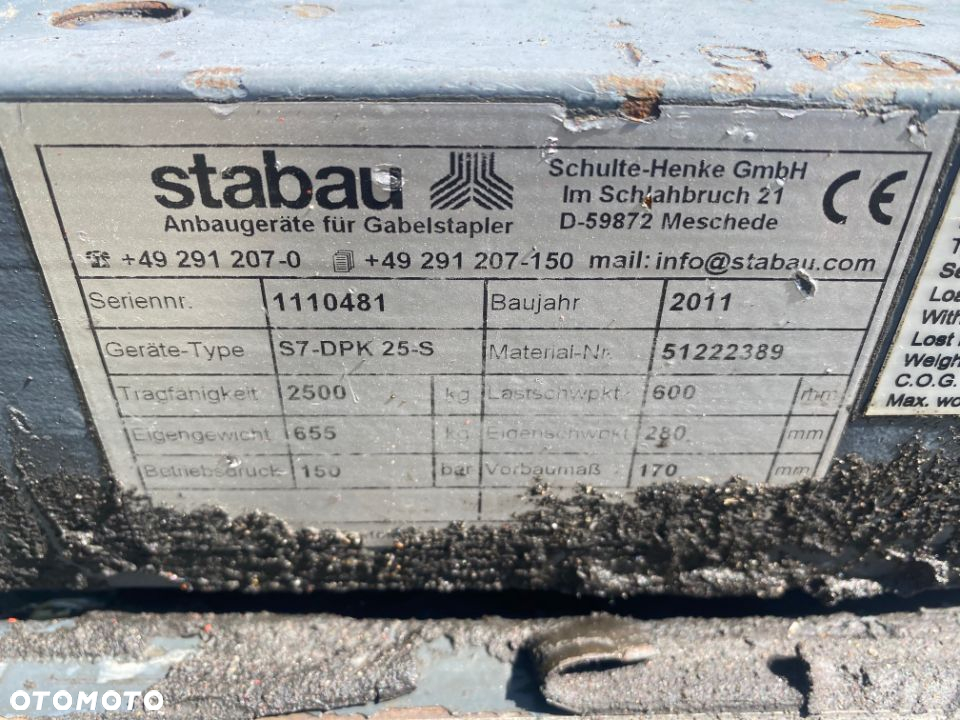 Paletyzer przesuw pozycjoner  Stabau S7 DPK 25 S wózka widłowego linde toyota - 3