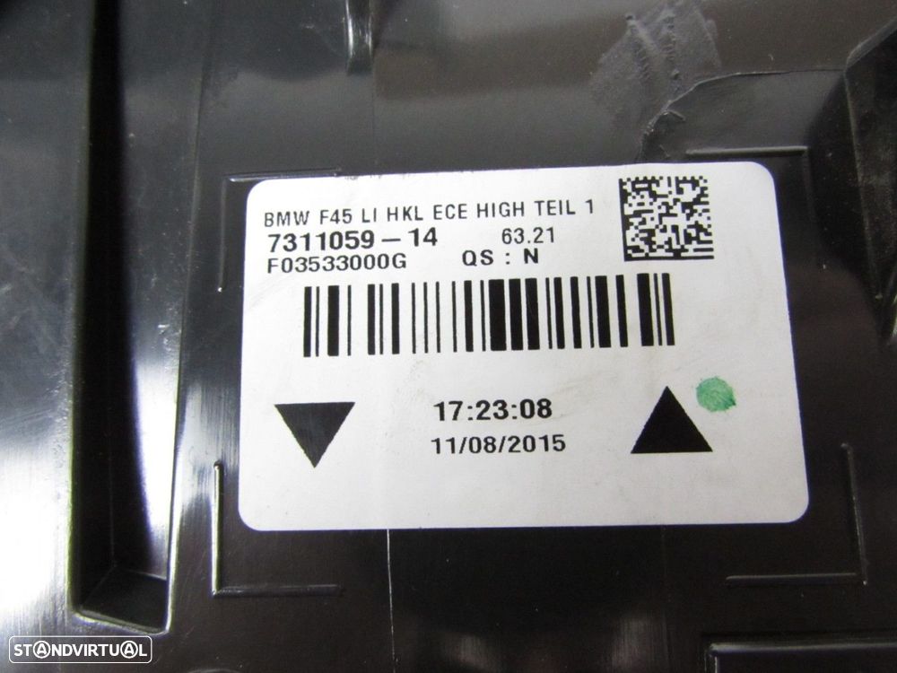 Farolim Led Esquerdo Seminovo/ Original BMW 2 Active Tourer (F45) 63217311059 - 4