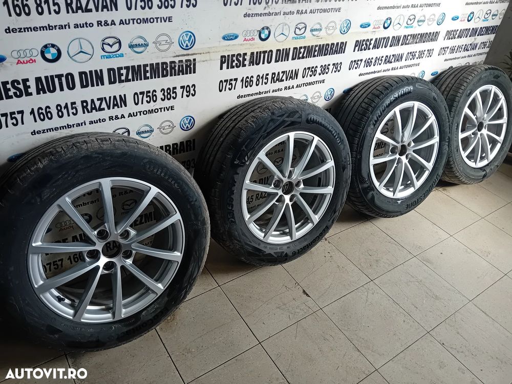 Set Jante R17 Vw Audi Seat Skoda 225/60R17 Anvelope vara Bune Bridgestone Dot 2022 A6 C8 A5 Octavia - 1