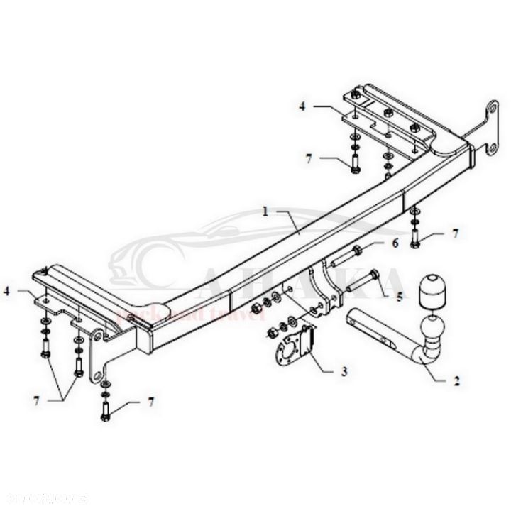 Hak Holowniczy Odkręcany Do Dodge Mini Ram 1991-1996 - 3