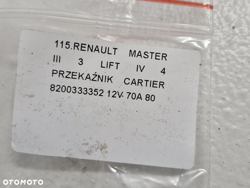 RENAULT MASTER IIII 3 LIFT IV 4 PRZEKAŹNIK CARTIER 82003333 12V 70A - 6