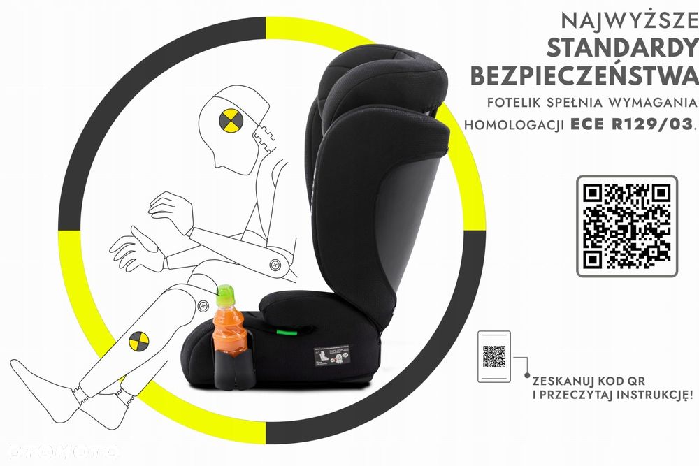 fotelik samochodowy 2w1 podstawka 15-36kg duży 100-150cm i-size +organ - 9