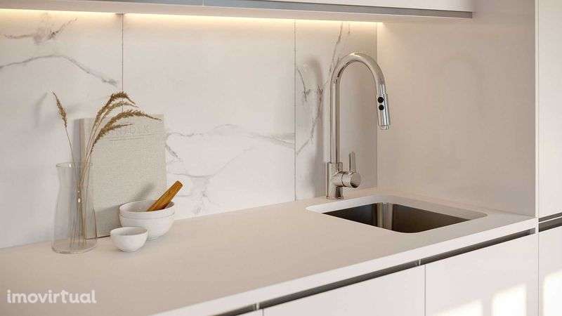 Apartamento T1+1 Novo no Centro de Canidelo, com Jardim e Paddle - Grande imagem: 4/12