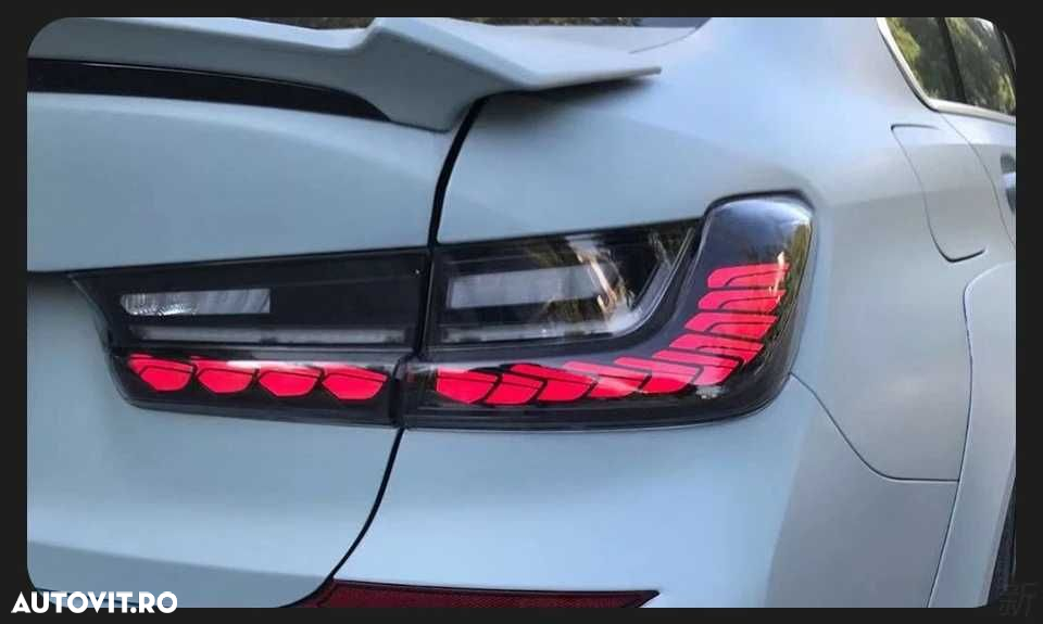 Set Stopuri LED BMW Seria 3 G20 2018+, Model GTS OLED, Fumuriu Smoked - 7